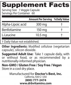 Doctor's Best Benfotiamine 150 + Alpha-Lipoic Acid 300 - 60 capsule