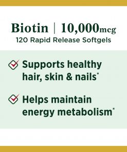Nature's Bounty Biotin (10,000 mcg) - 120 softgels