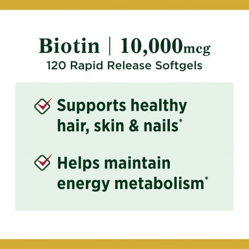 Nature's Bounty Biotin (10,000 mcg) - 120 softgels