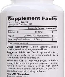 Doctor's Best Betaine HCI Pepsin and Gentian Bitters - 120 capsule
