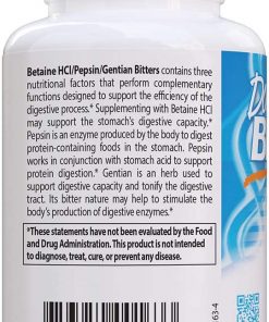 Doctor's Best Betaine HCI Pepsin and Gentian Bitters - 120 capsule