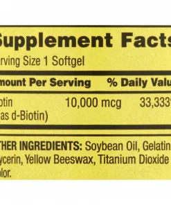 Spring Valley Biotin (10,000 mcg) – 120 softgels