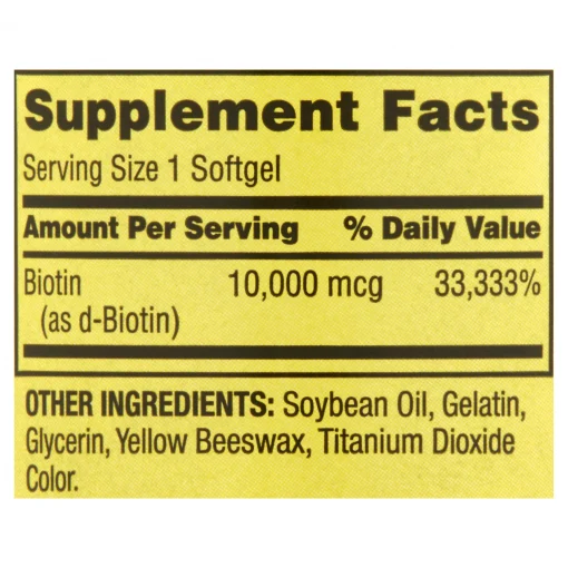 Spring Valley Biotin (10,000 mcg) – 120 softgels