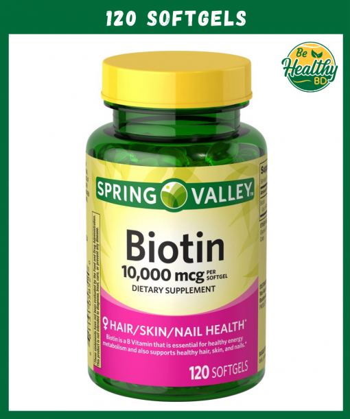 Spring Valley Biotin (10,000 mcg) – 120 softgels