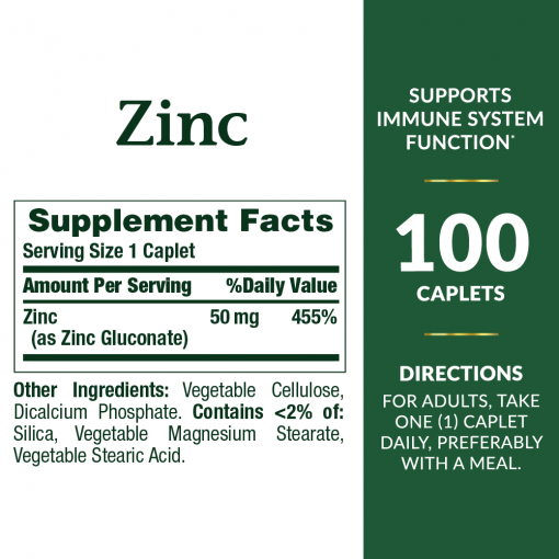 Nature's Bounty Zinc (50 mg) - 100 caplets