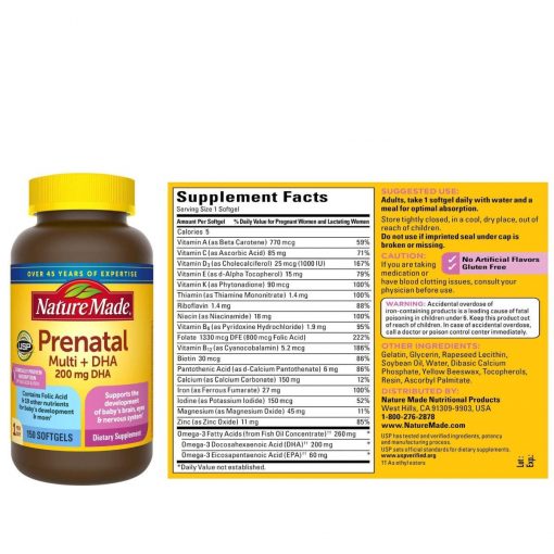 Nature Made Prenatal Multi + DHA (200 mg) - 150 softgels