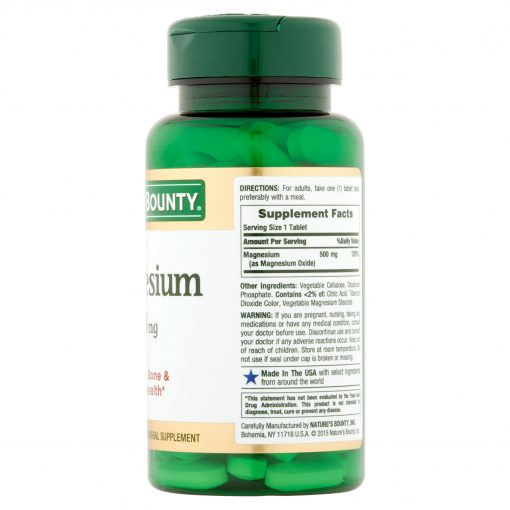 Supports Bone & Muscle Health* Coated for Easy Swallowing Suitable for Vegetarians High Potency Nature's Bounty Magnesium is Non-GMO. These tablets are Gluten Free.