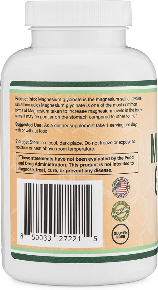 Double Wood Magnesium Glycinate (400 mg) - 180 veggie capsules