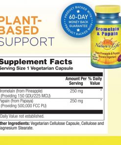 Nature's Life Bromelain & Papain - 100 vegetarian capsules