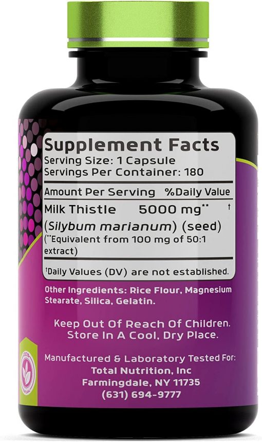 TN Vitamins Milk Thistle (5,000 mg) - 180 capsules