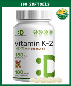 Deal Vitamin K-2 (MK-7) wirh Coconut Oil (150 mcg) - 180 softgels