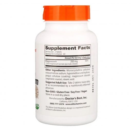 Doctor's Best High Absorption Magnesium (100 mg) - 120 tablets