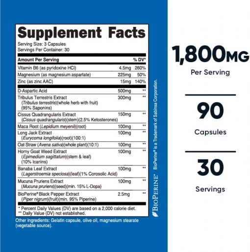 Nutricost Testosterone Complex (1,800 mg) - 90 capsules
