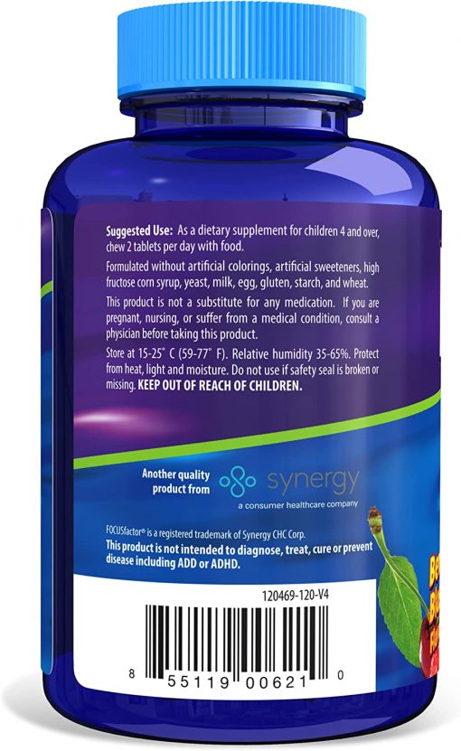 Focus Factor Kids Extra Strength Berry Blast Flavor - 120 Chewable tablets
