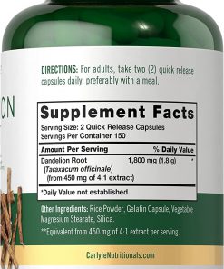 Carlyle Dandelion Root (1,800 mg) - 300 capsules