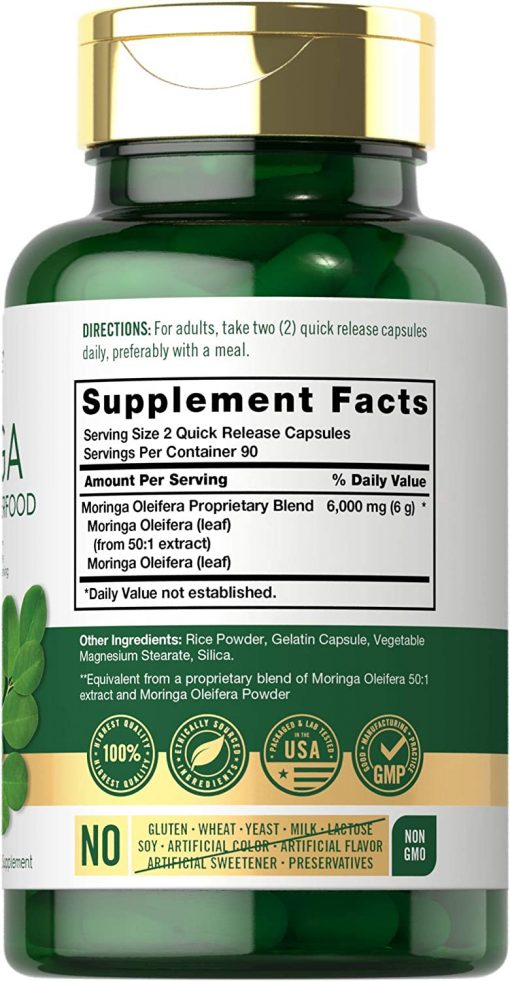 Carlyle Moringa Complete Green Superfood (6,000 mg) - 180 capsules