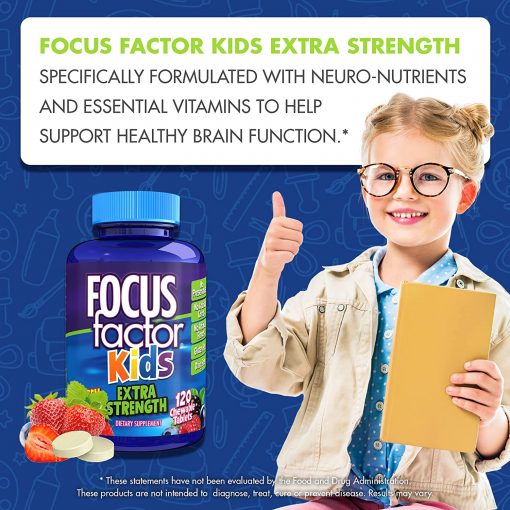 Focus Factor Kids Extra Strength Berry Blast Flavor - 120 Chewable tablets