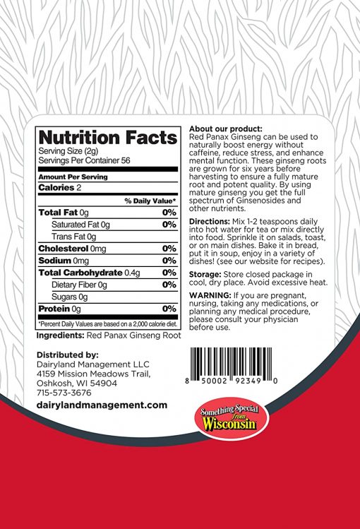 Dairyland Red Panax Ginseng Powder - 113 gram