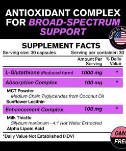 VitaRaw Glutathione Reduced Form (1,000 mg) - 120 vegetarian capsules