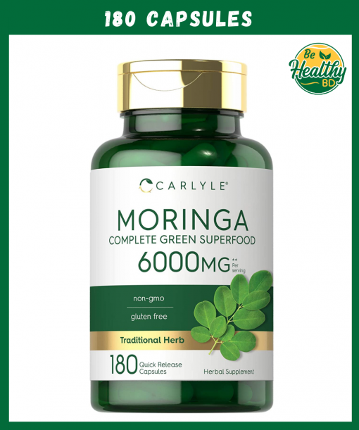 Carlyle Moringa Complete Green Superfood (6,000 mg) - 180 capsules