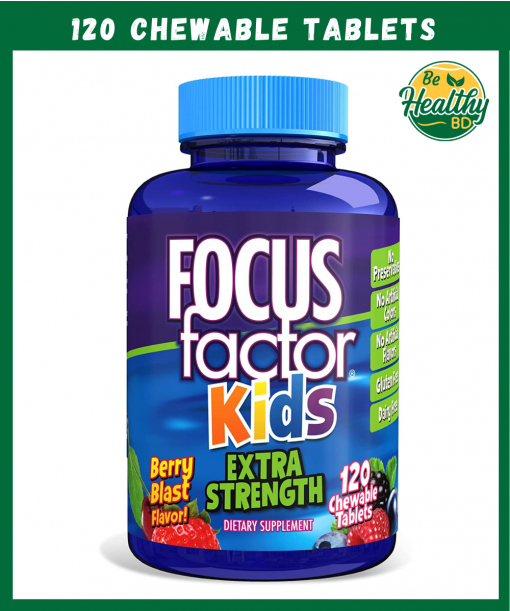Focus Factor Kids Extra Strength Berry Blast Flavor - 120 Chewable tablets