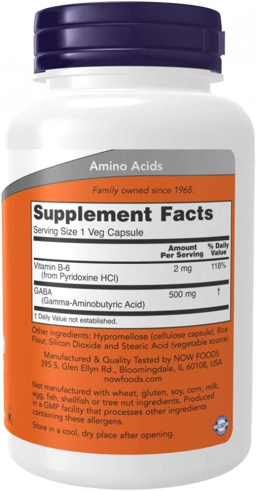 Now Gaba (500 mg) - 100 veg capsules