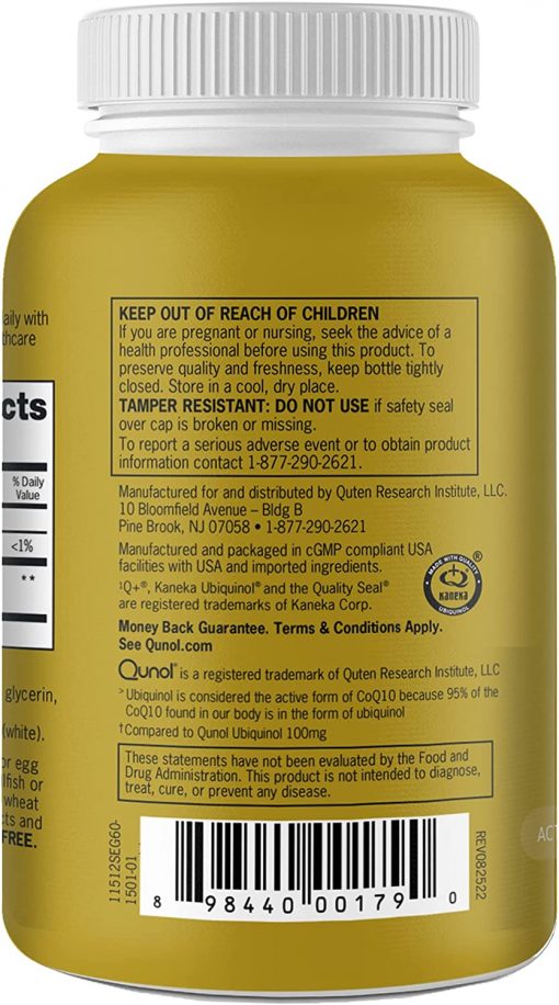 Qunol Extra Strength Ubiquinol (200 mg) - 60 softgels