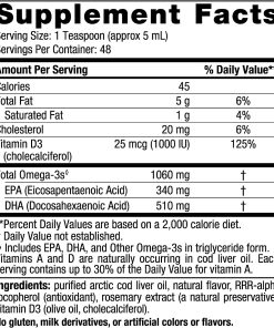 Nordic Naturals Arctic-D Cod Liver Oil Omega - 3 + Vitamin D3 Lemon Taste - 237 ml