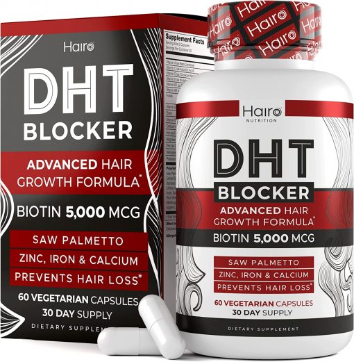 Hairo DHT Blocker Advanced Hair Growth Formula (Biotin 5,000 mcg) - 60 veg capsules