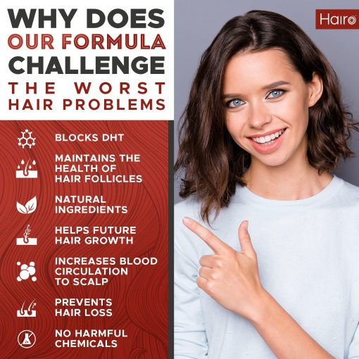 Hairo DHT Blocker Advanced Hair Growth Formula (Biotin 5,000 mcg) - 60 veg capsules