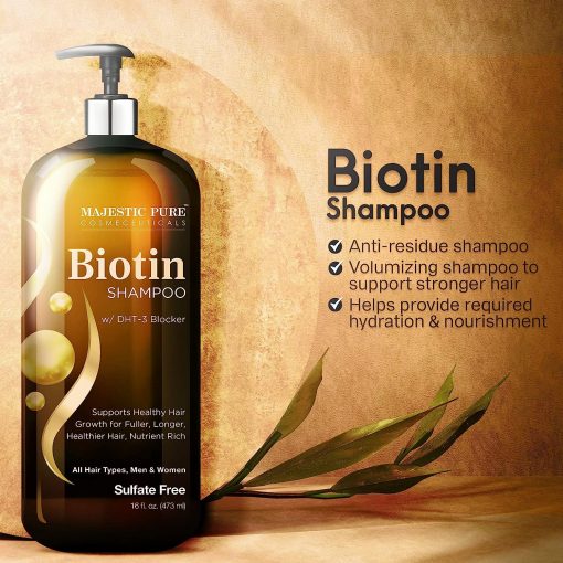 Majestic Pure Biotin Shampoo with DHT-3 Blocker - 473 ml