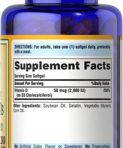 Puritan's Pride Vitamin D3 (25 mcg - 2,000 IU) - 200 softgels