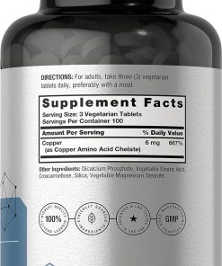 Horbaach Chelated Copper (6 mg) - 300 vegetarian tablets