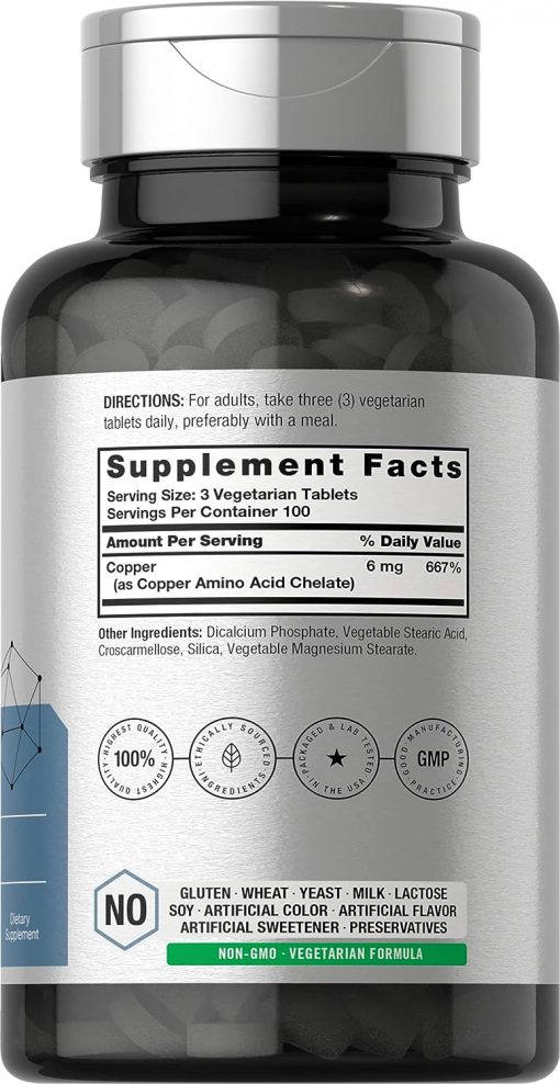 Horbaach Chelated Copper (6 mg) - 300 vegetarian tablets