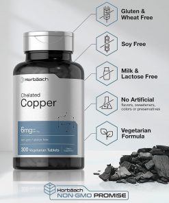 Horbaach Chelated Copper (6 mg) - 300 vegetarian tablets