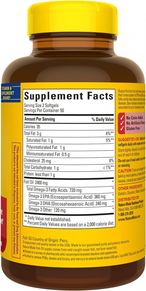Nature Made Fish Oil (1,200 mg) - 100 softgels