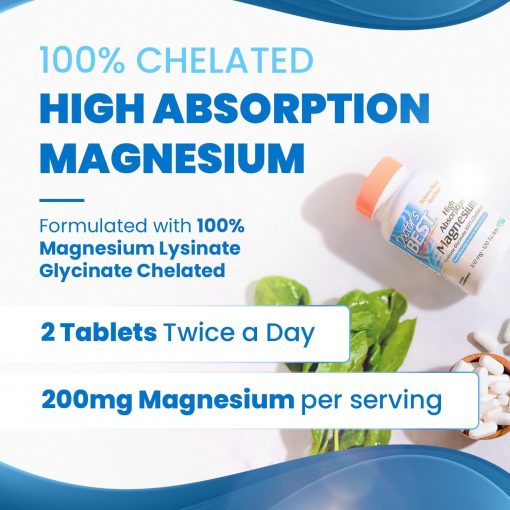 Doctor's Best High Absorption Magnesium Lysinate Glycinate (100 mg) - 120 tablets