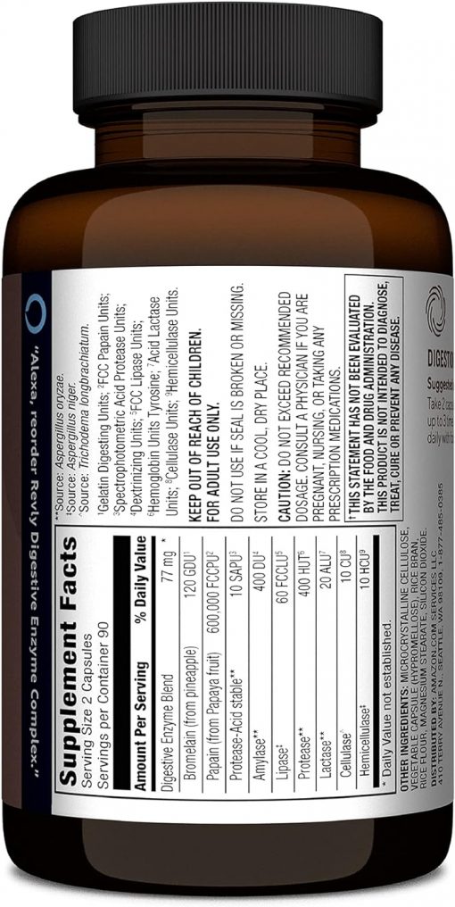 Revly Vegetarian Digestive Enzyme Complex - 180 capsules
