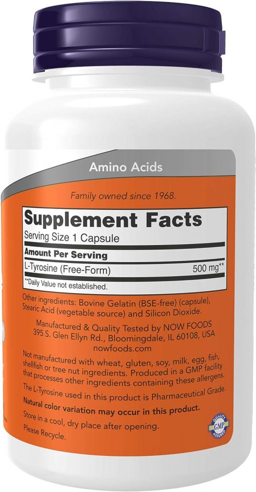 Now L-Tyrosine (500 mg) - 120 capsules