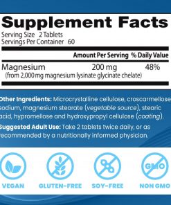 Doctor's Best High Absorption Magnesium Lysinate Glycinate (100 mg) - 120 tablets