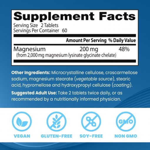 Doctor's Best High Absorption Magnesium Lysinate Glycinate (100 mg) - 120 tablets