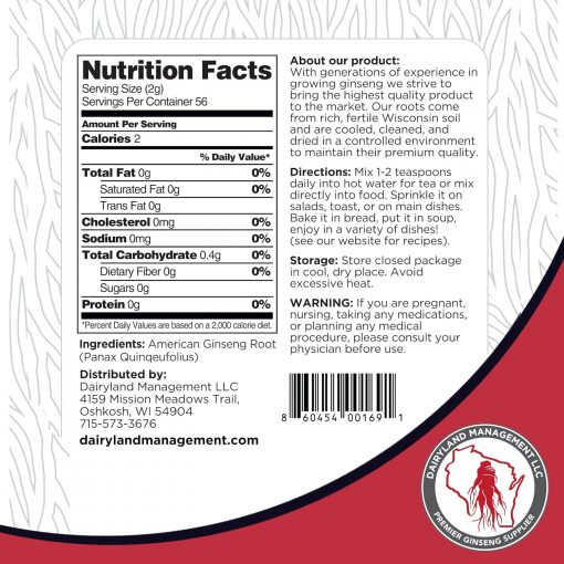 Dairyland American Ginseng Powder - 113 gram
