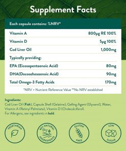 Holland & Barrett Pure Cod Liver Oil (1,000 mg) - 240 capsules