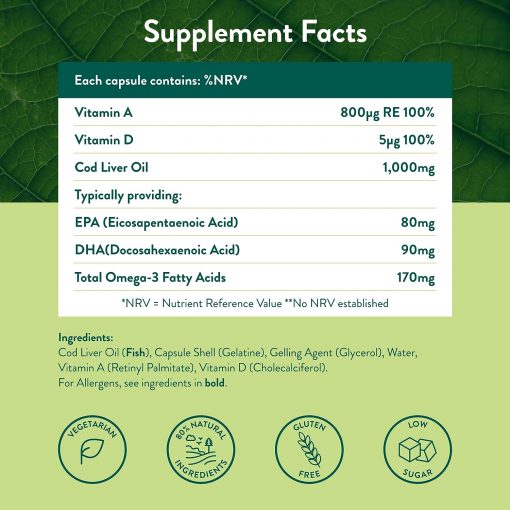Holland & Barrett Pure Cod Liver Oil (1,000 mg) - 240 capsules