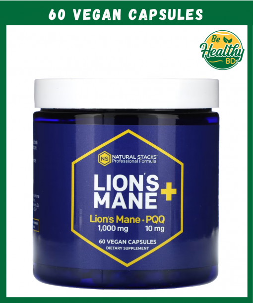 Natural Stacks Lions Mane (1,000 mg) + PQQ (10 mg) - 60 vegan capsules
