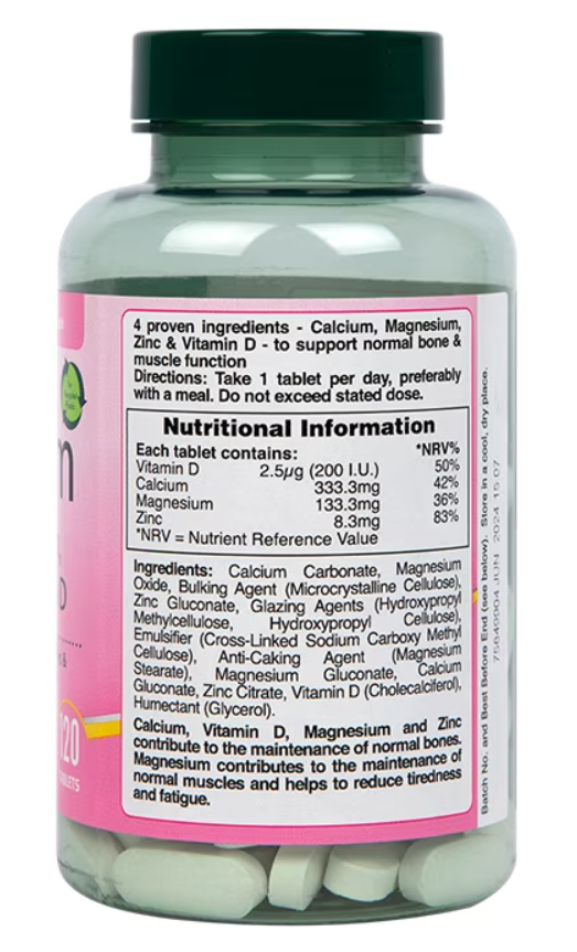 Holland Barrett Calcium Magnesium Zinc Vitamin D Tablets Behealthybd