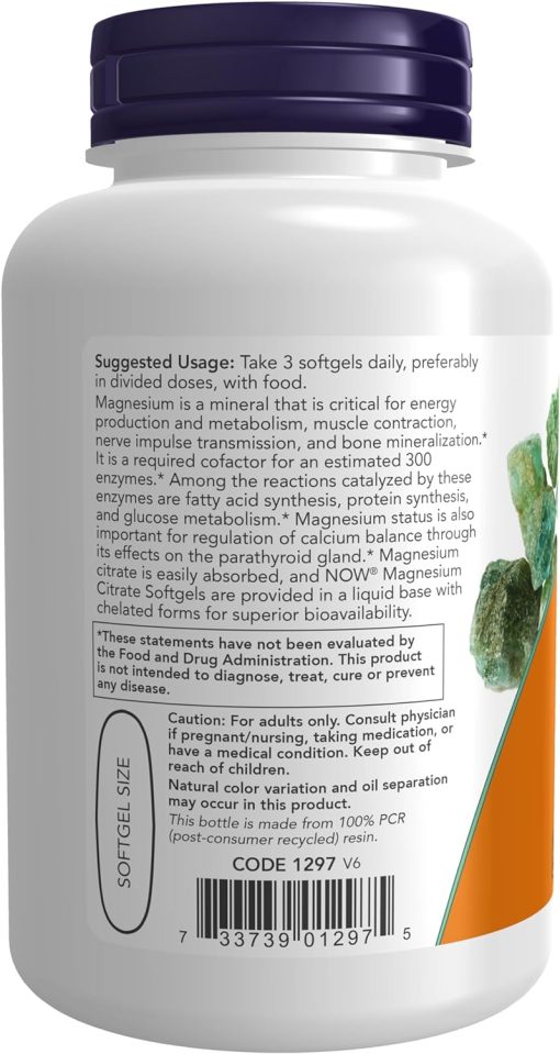 Now Magnesium Citrate - 90 softgels