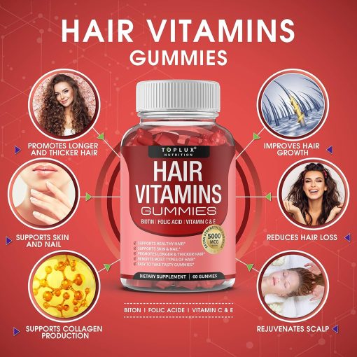 Toplux Hair Vitamins Gummies - 60 gummies