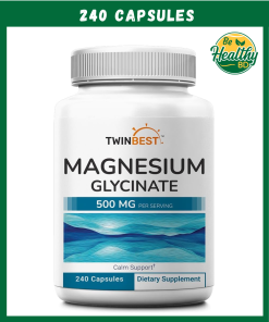 TwinBest Magnesium Glycinate (500mg) - 240 capsules