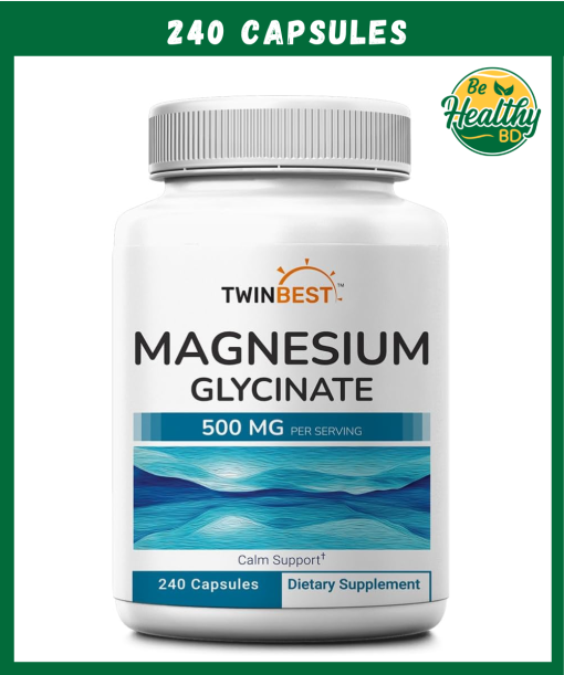 TwinBest Magnesium Glycinate (500mg) - 240 capsules